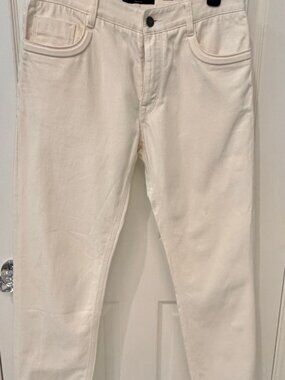Fendi White Denim Jeans Men 32x34 NWOT Italy